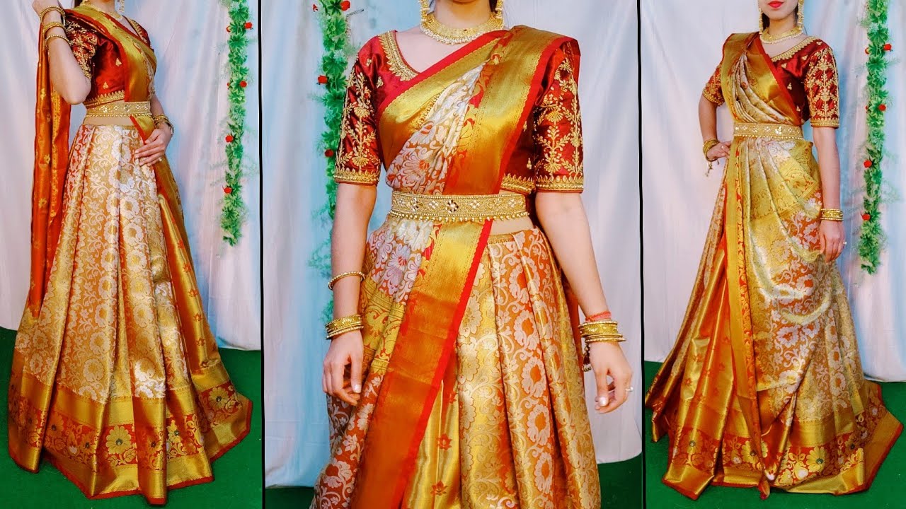 40 Elegant Half Saree Lehenga Designs For The South Indian Brides! | Bridal  sarees south indian, South indian bride, South indian bride saree